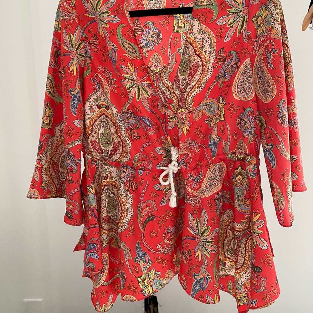 Zara silky tie waist blouse. Size S.